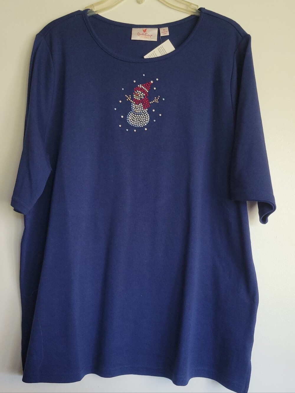 Quacker Factory Womens Snowman Top 1X New